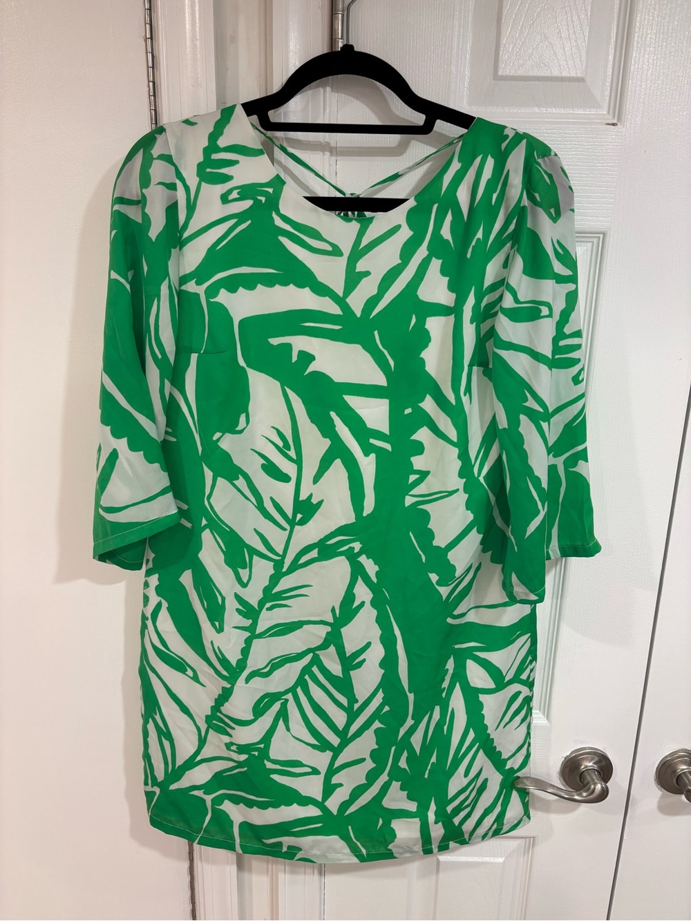 Lilly for Target Green and White Tropical Print Tunic